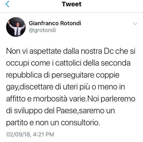 Tweet di Rotondi.