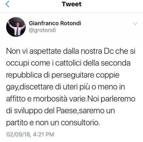Tweet di Rotondi.