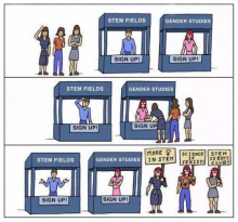 STEM vs gender studies.