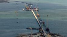 Cantiere per la realizzazione del ponte sullo stretto di Kerč'.