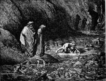 Scena dal nono cerchio dell'inferno dantesco dedicato ai traditori.
