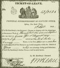 Un "ticket of leave" rilasciato nel Nuovo Galles del Sud nel 1850. Un antenato del "documento d'identità unico".